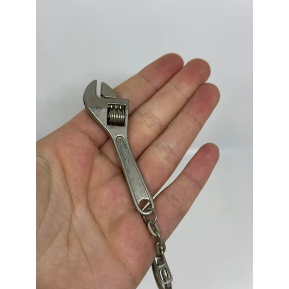 VTG 90s Adjustable Wrench Keychain 4.25" Metal Fob Made in Hong Kong Dad Grandpa - Picture 4 of 5